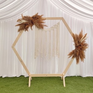Hexagon Wooden Arch Foldable Event Stand 7 ft 215 cm Large Sturdy Arch