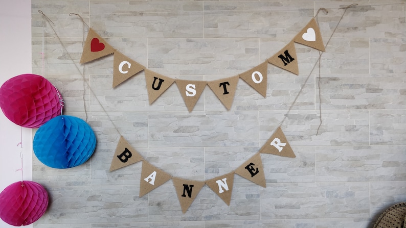 Name Decoration Garland Garland Any Word Personalised burlap banner Photo Props First Birthday Custom Banner Rustic pendants