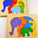 chrysanthia reviewed Wooden Toys Wooden puzzle Chrisrmas baby gifts Wooden animal gift Educational toy Animal puzzle Elephants family Haloween baby gift Gift 1st