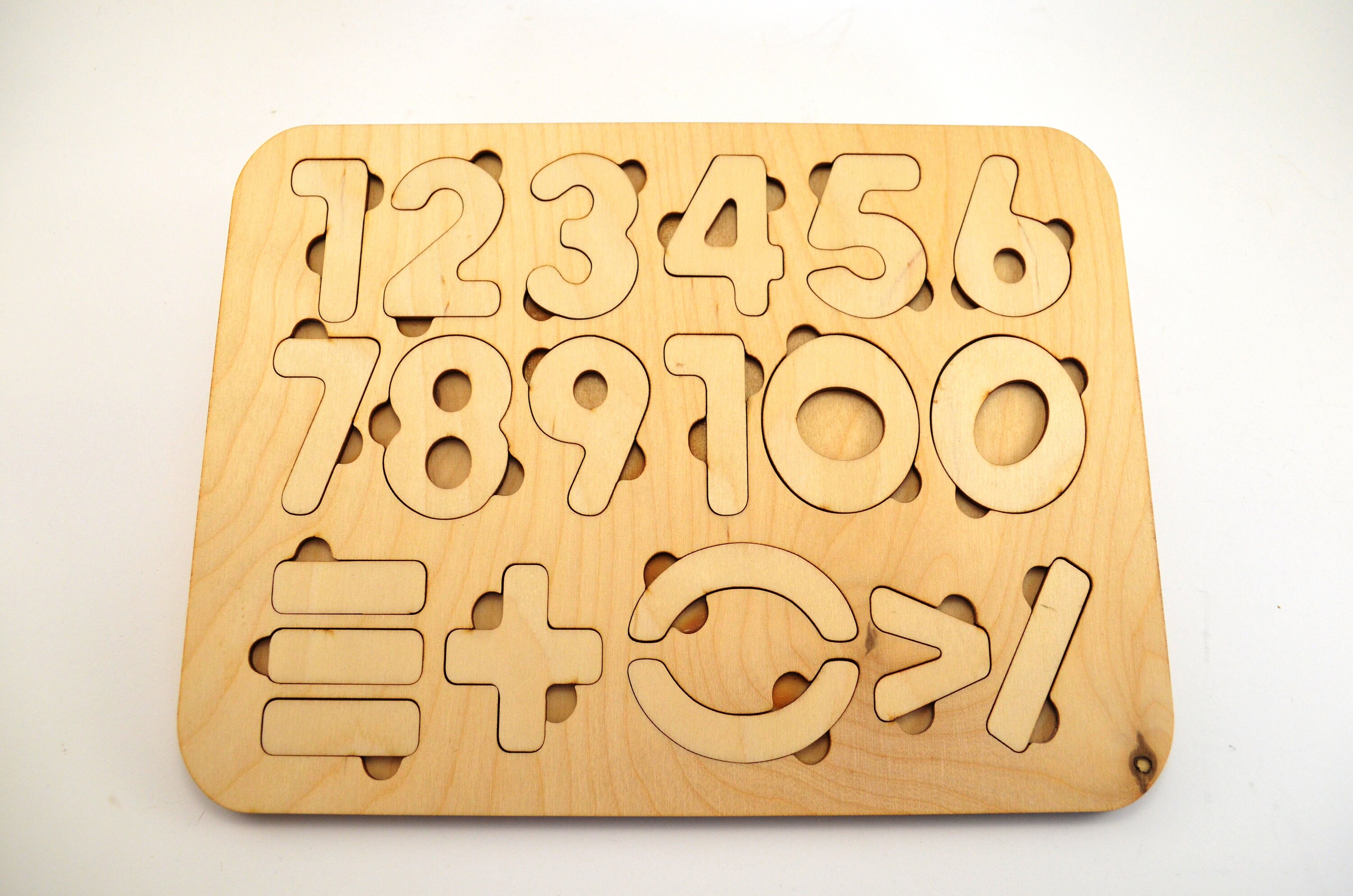 Wooden Number Puzzle Toddler and Baby Educational Toy - Etsy