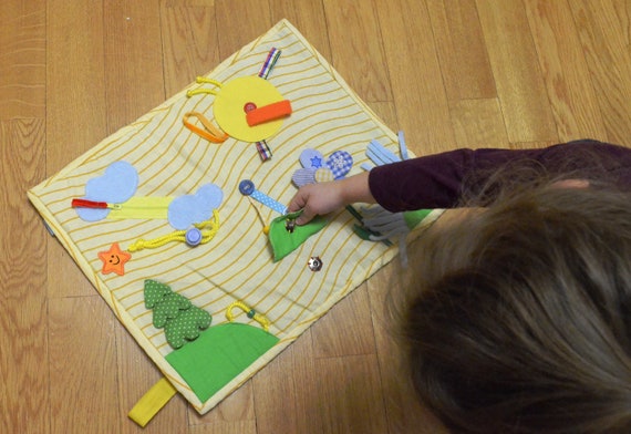 Quiet Book Play Mat Travel Baby Toy Buckle Toy Waldorf Toy Etsy