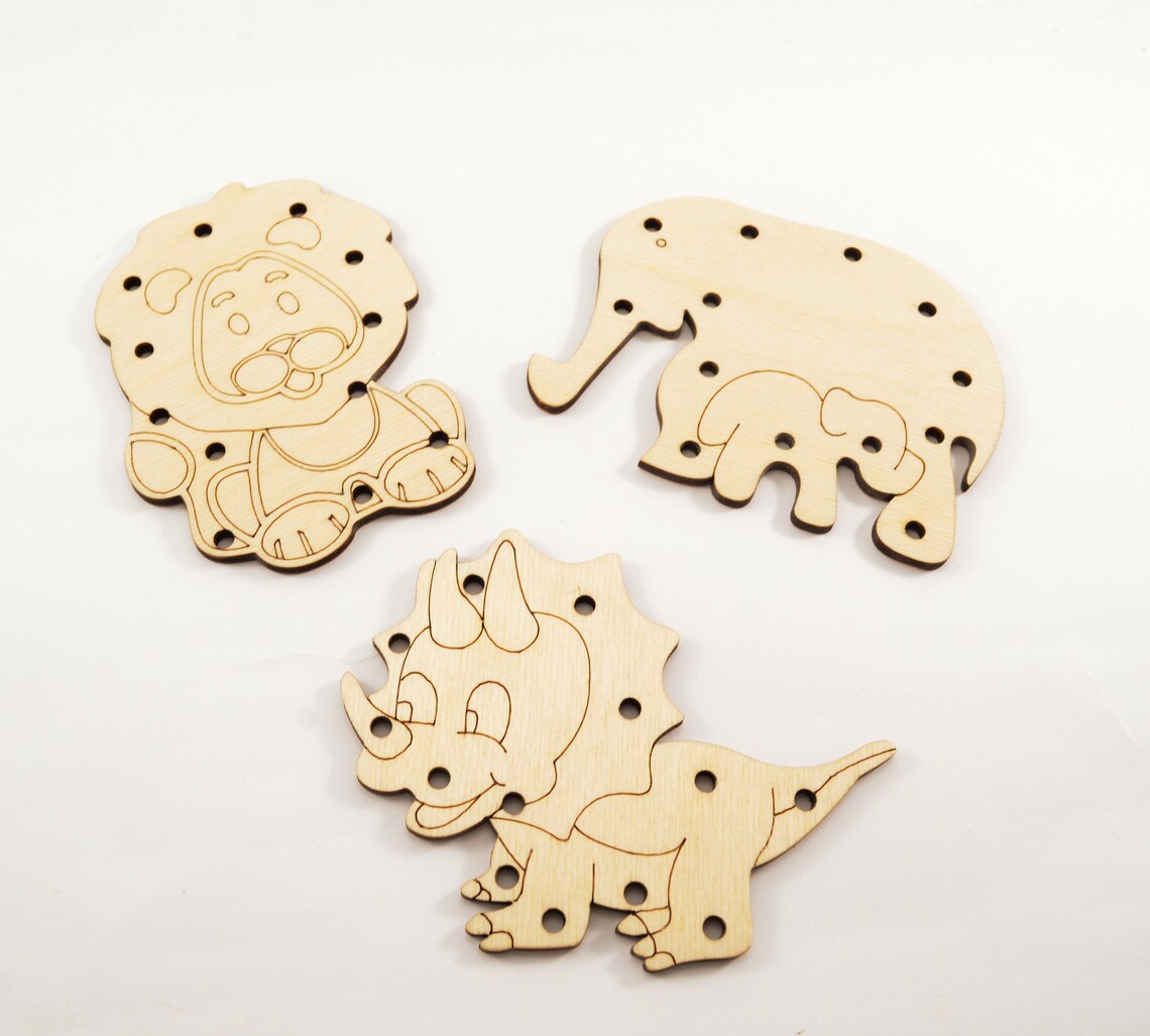 Set of 3 Lacing Toys Motor Skills Toy Occupational Therapy Etsy