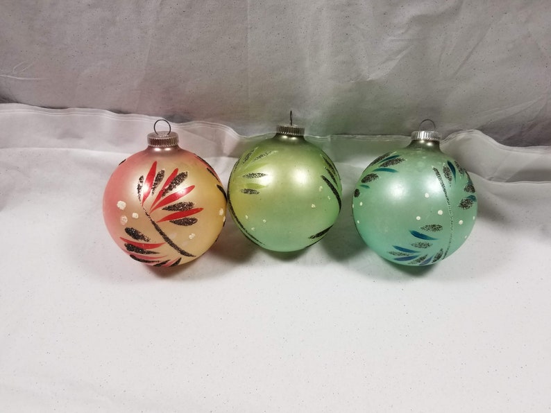3 Vintage/Antique Glass Balls Etsy