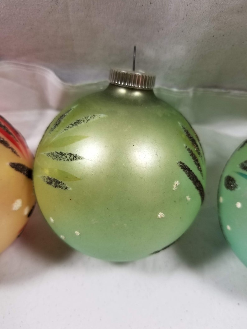 3 Vintage/Antique Glass Balls Etsy