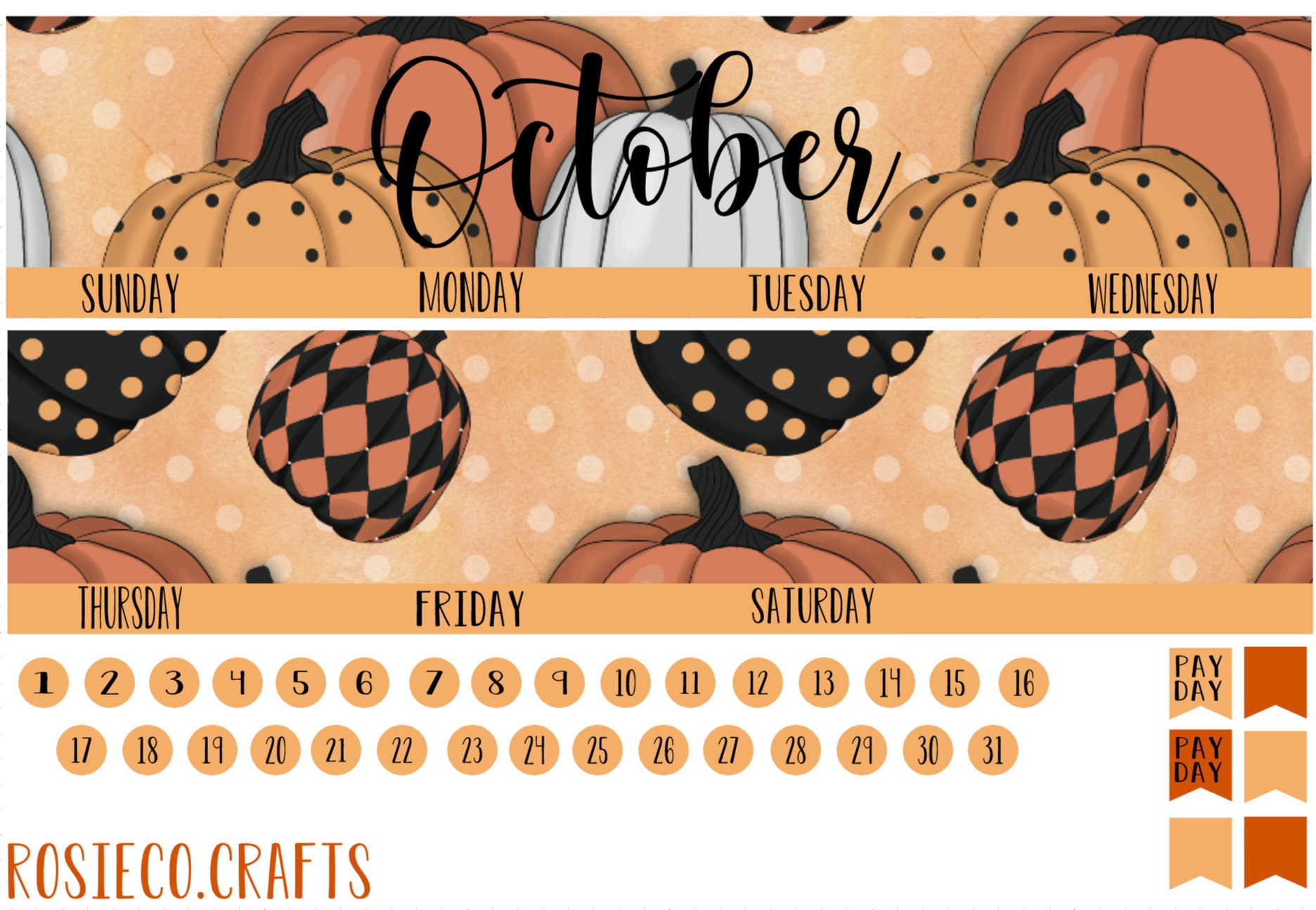 October Planner Stickers, October Monthly Kit, Mini Happy Planner Printable  Stickers, Spooky Halloween Stickers, Cut Files, Silhouette,mm149 