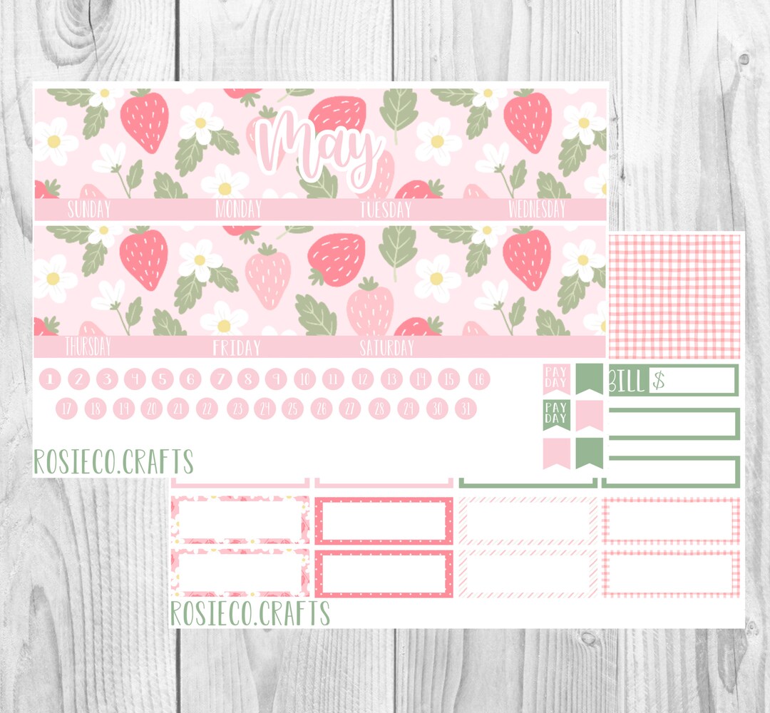 May Monthly Sticker Kit Erin Condren May Monthly Kit Floral Stickers ...