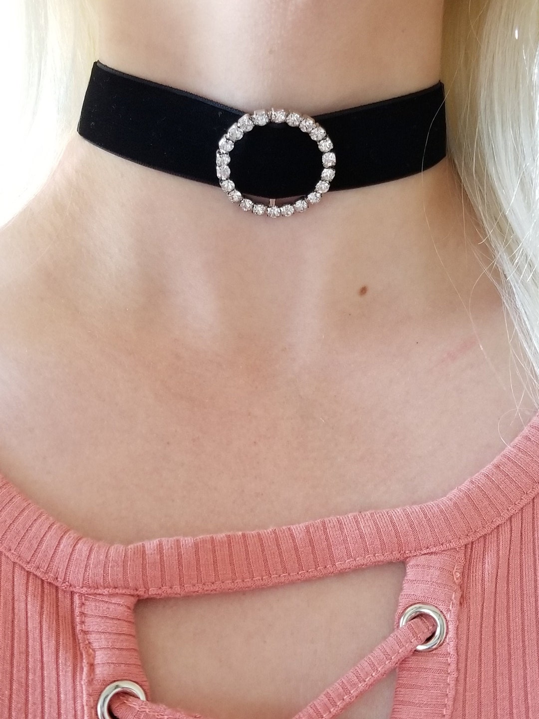 Nylon Diamond Choker Choker Diamond Choker Necklace Velvet Etsy