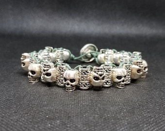 Biker Skull Bracelet, Skull Bracelet, Bracelet, Skull Jewelry, Men's Bracelet, Large Bracelet