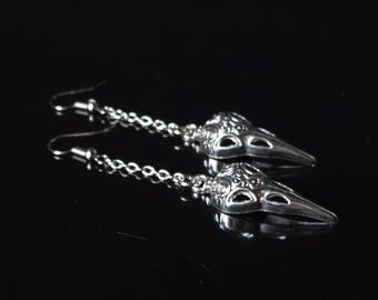 Pendientes de Doctor de la Peste, Pendientes colgantes, Pendientes de pájaro, Joyas góticas, Pendientes góticos, Doctor de la Peste, Regalo para ella, Regalo para él, Rarezas