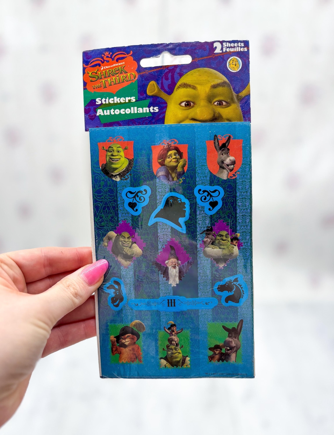 Vintage Shrek the Third Sticker Sheet, Dreamworks 2007 Sandylion ...