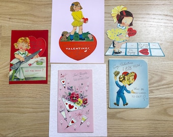 Vintage Valentine Card Lot | 1930s-50s Pop-Up & Die-Cut Ephemera