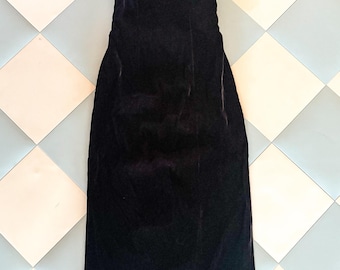 Vintage Rampage Black Velvet Maxi Dress, Y2K Evening Gown, Fits Size 2-4