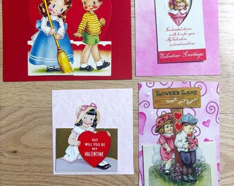 Antique Die Cut Valentine Cards Lot | 1910s-1920s Paper Ephemera
