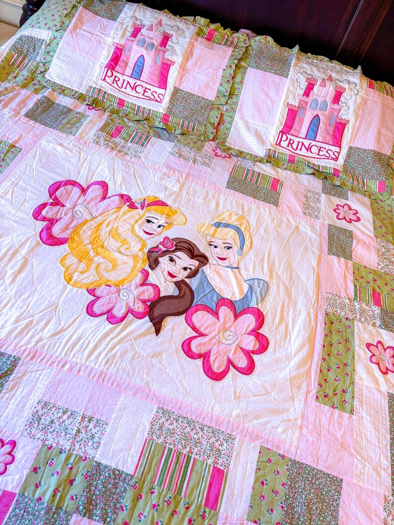 Vintage Disney Princess Rare Quilt Set – Belle, Cinderella, Aurora ...