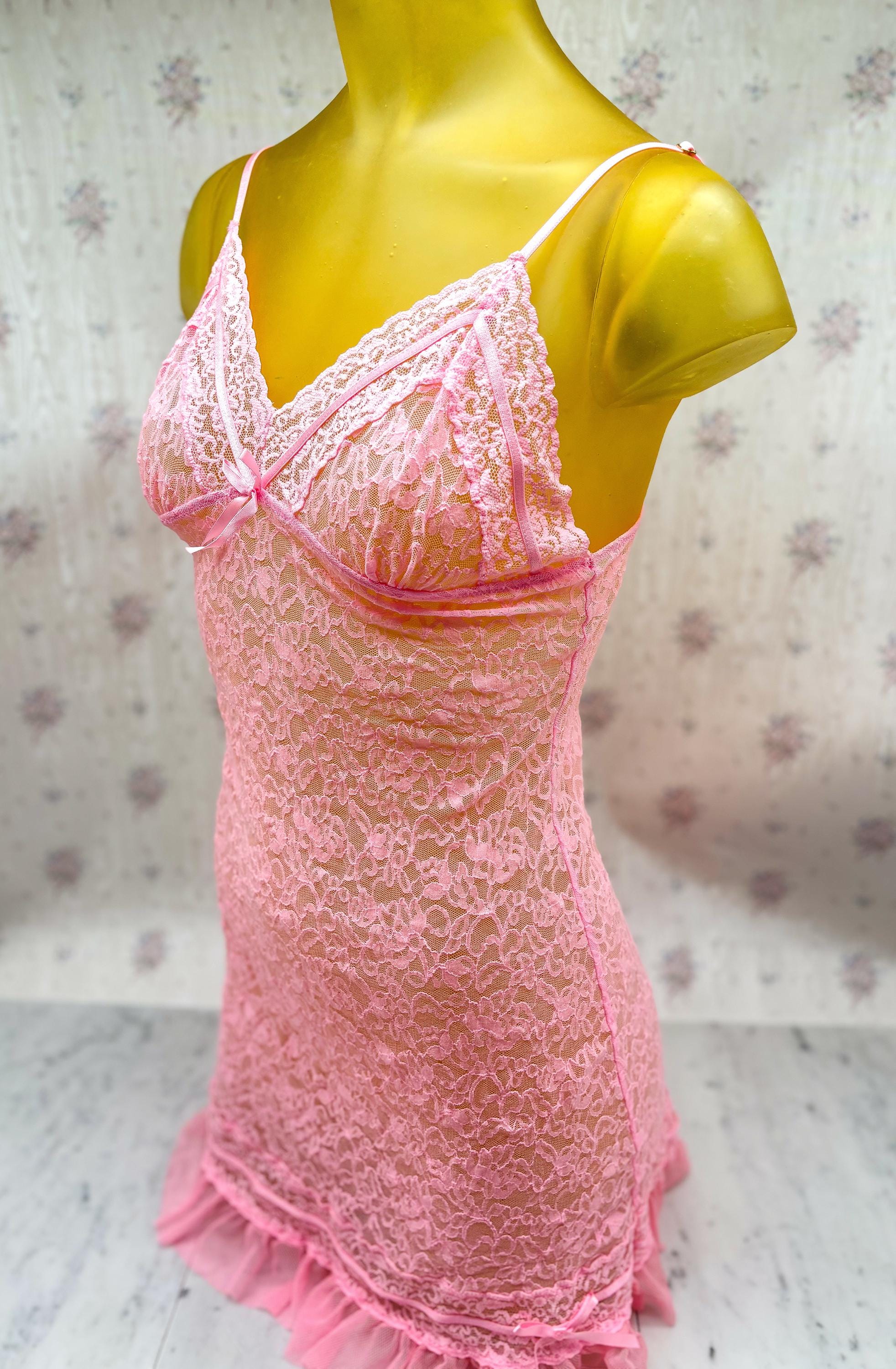 chinese dress ladies Early 2000s Victoria's Secret Coral Pink Silk Slip Dress