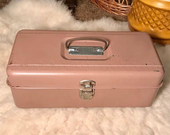 Mid century toolbox in dusty rose