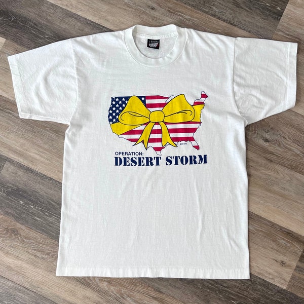 Vintage Screen Stars Best Operation Desert Storm Yellow Ribbon Adult L 40” Chest