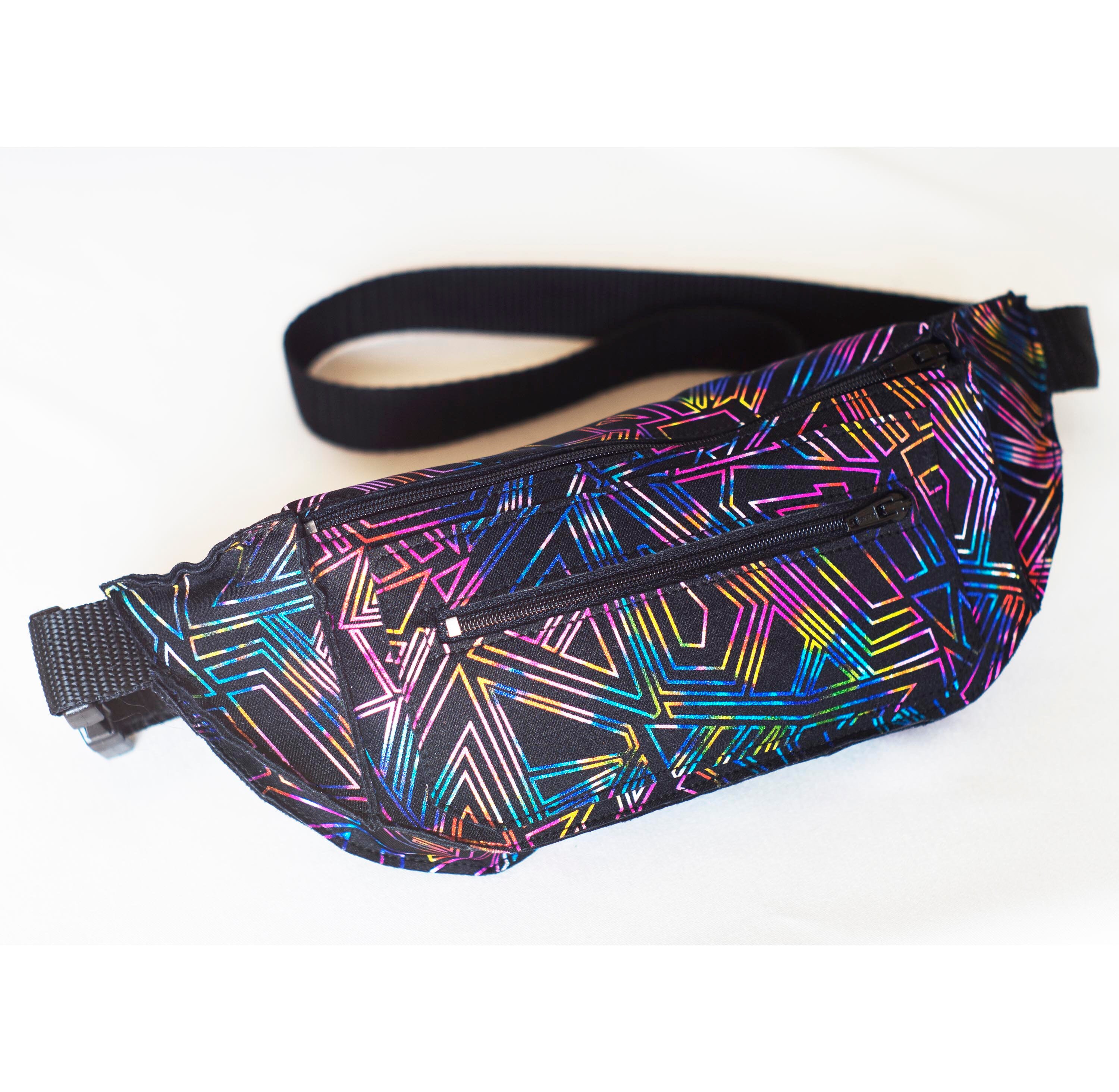 Roller Skate Fanny Pack Impresión Geométrica Metálica Etsy