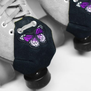 Butterfly Toe Caps Purple on Genuine Leather Suede