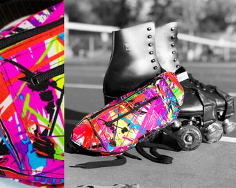Roller Skate Fanny Pack 80s Paint Splatter Print