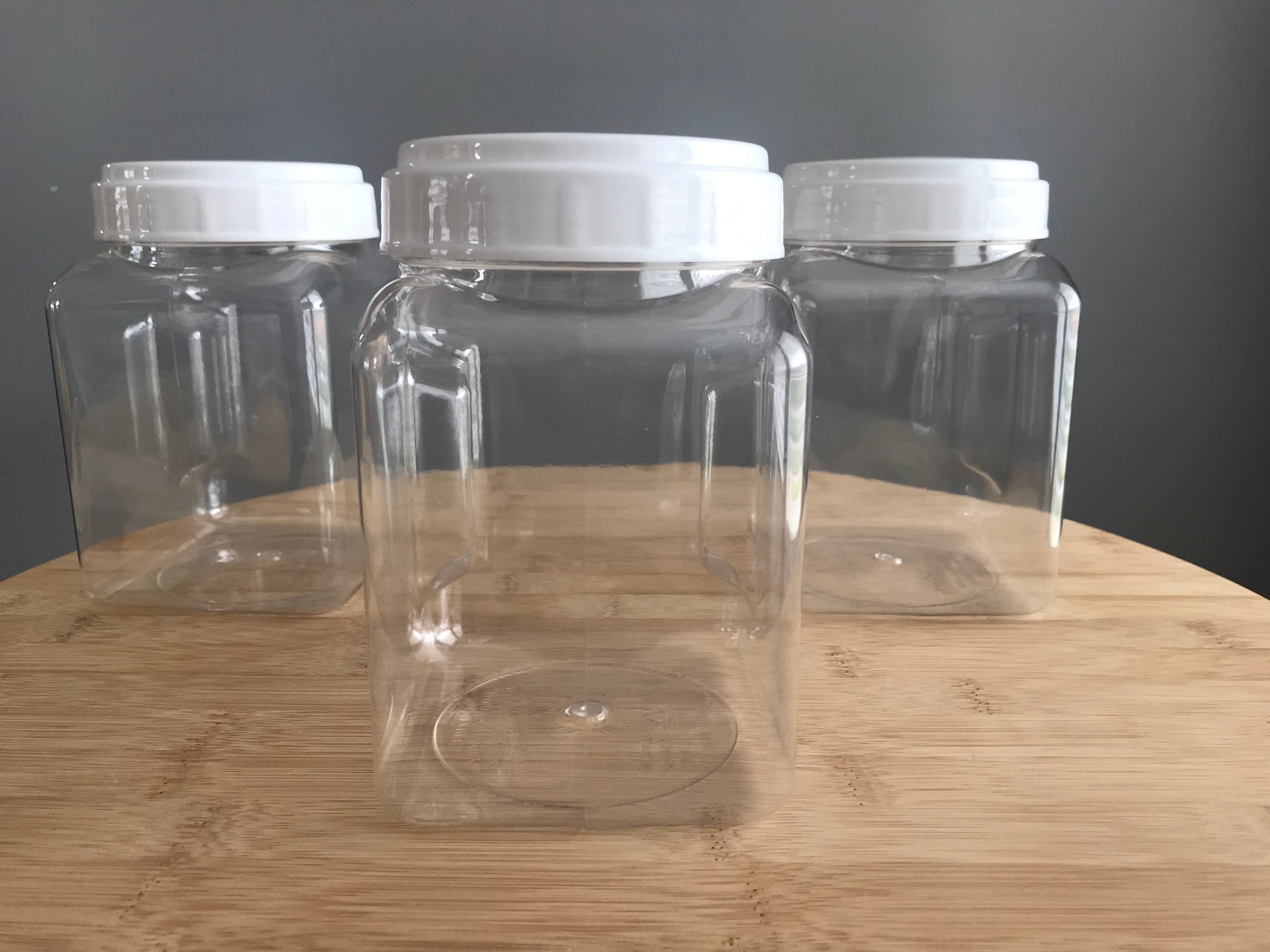 Plastic Jars With Lids, Jar With Lids, Plastic Mason Jar, Storage