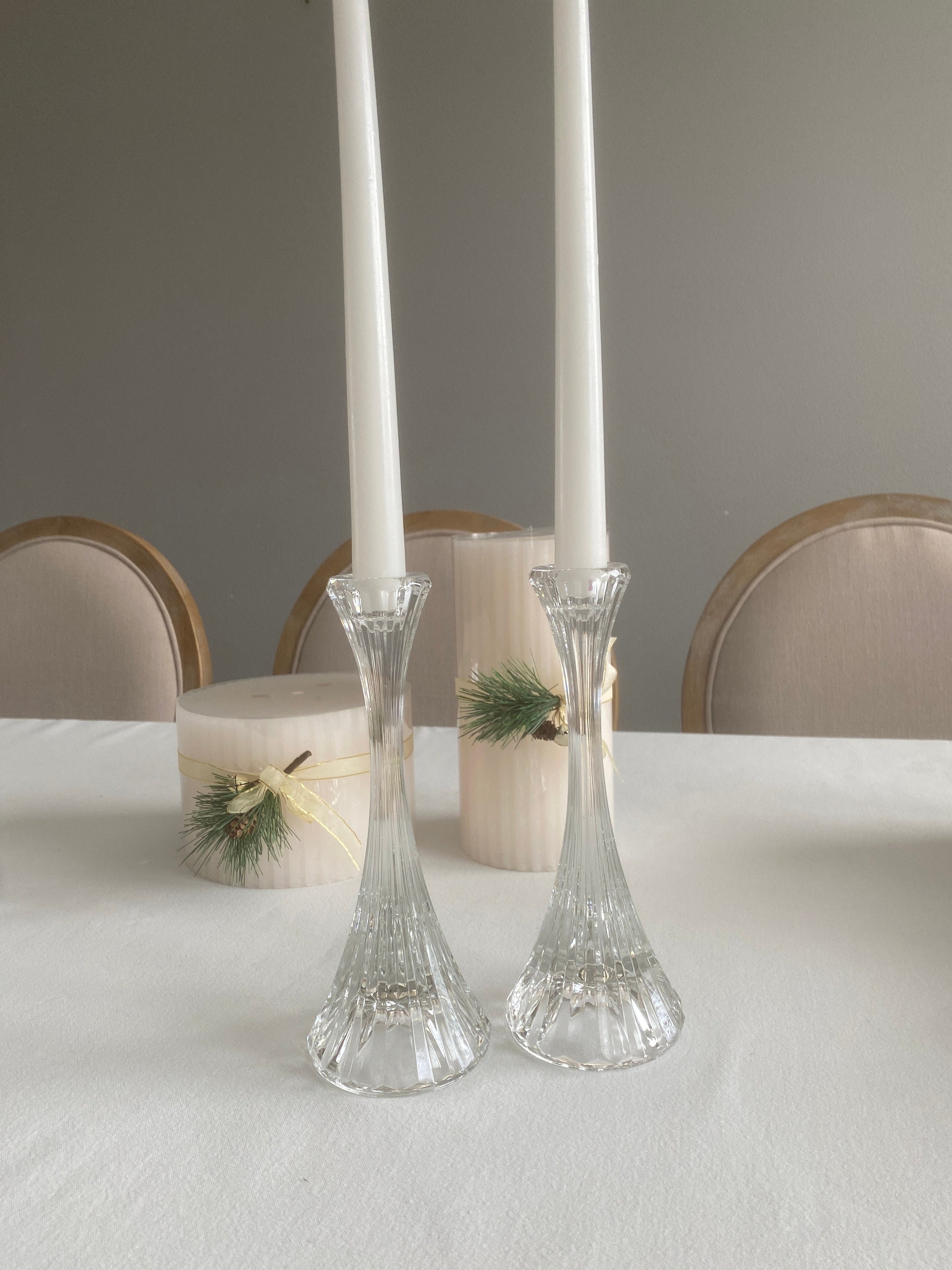 ヴィンテージ クリスタル キャンドルホルダー テーパーキャンドル