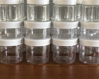 Frascos de plástico de 1 oz con tapa: envases de muestra de tamaño de viaje