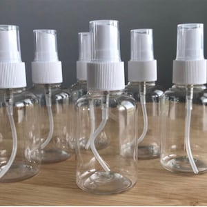 2oz Mini Empty Spray Bottles: Clear Plastic