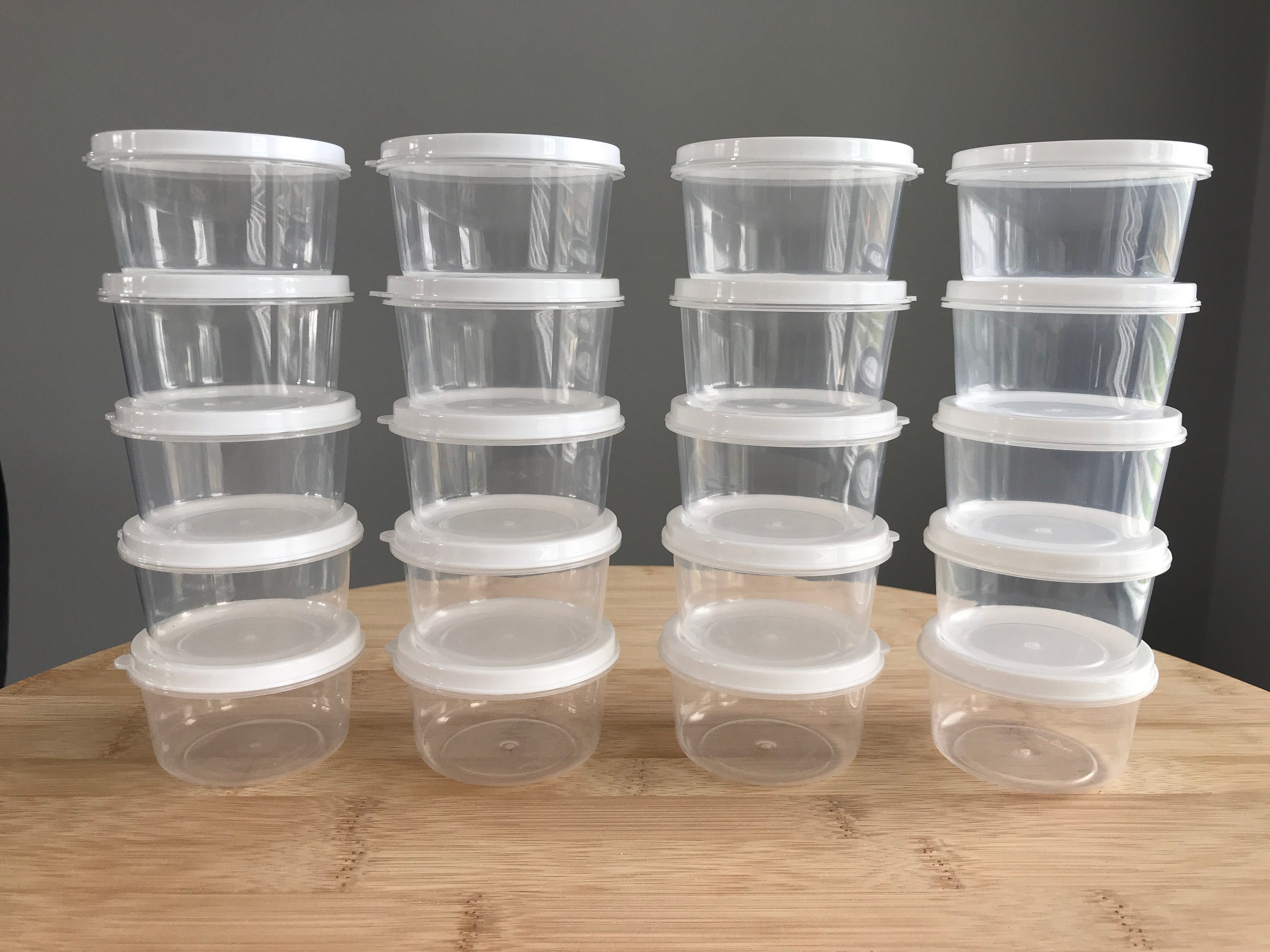 50pk 8oz Small Plastic Containers with Lids - Slime Containers