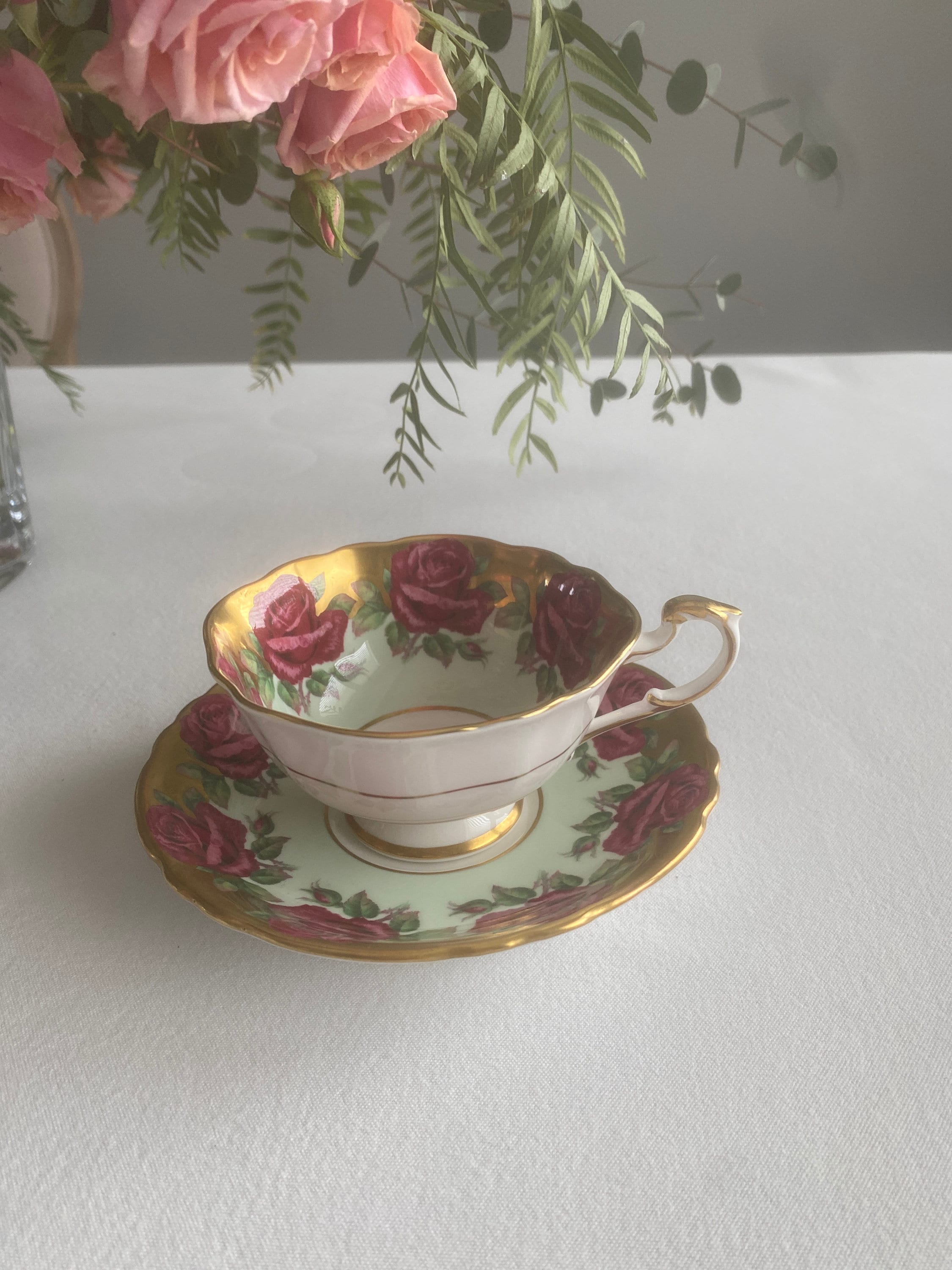 Paragon teacup and saucer pink - Etsy 日本