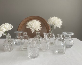 Bud Vases / Vintage Glass Bud Vases / Mix and Match Bud Vases / Wedding / Bridal Shower / Home Decor