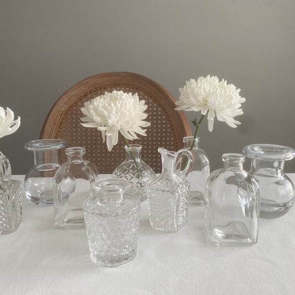 Bud Vases / Vintage Glass Bud Vases / Mix and Match Bud Vases / Wedding / Bridal Shower / Home Decor