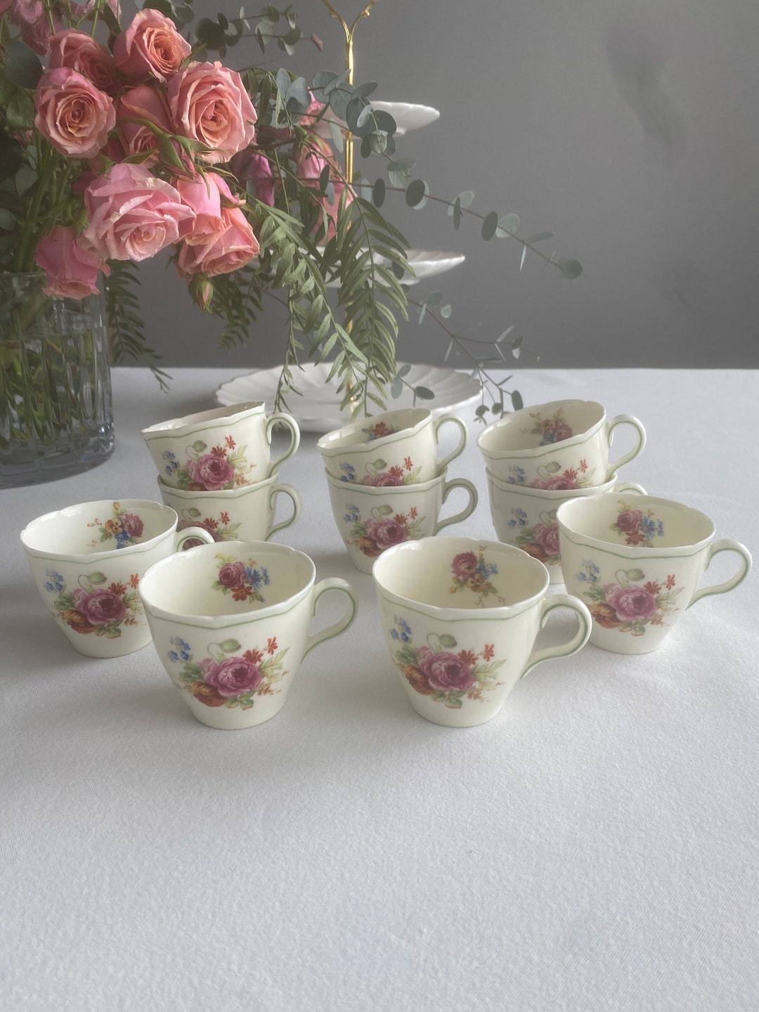 Vintage Floral Mini Teacups - Set of 10 - Etsy
