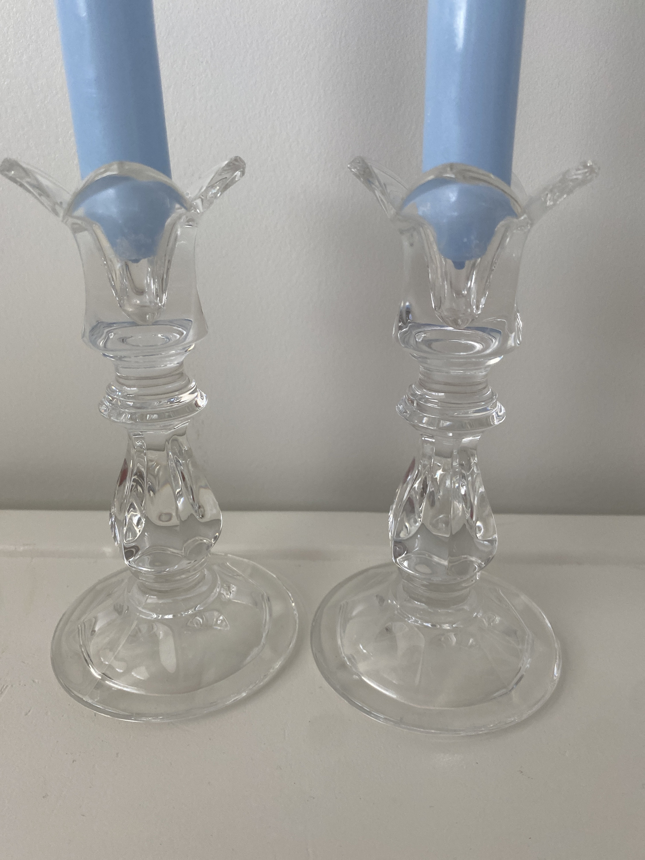 ヴィンテージ キャンドルホルダー ガラス燭台 ヴィンテージガラス/クリスタルキャンドルホルダー/2個セット - Etsy 日本