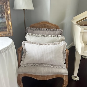 French Linen Ruffle Pillow Sham: Decorative Rectangle Pillowcase
