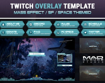 Mass Effect / SF / Space themed | Twitch Overlay Pack