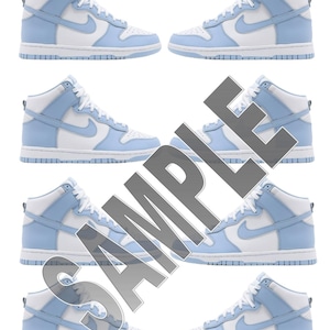 Sneaker Party Blau Cupcake Toppers (Sie Druck Digital Download)