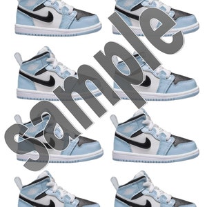 Sneaker Party Blau Cupcake Toppers (Sie Druck Digital Download)