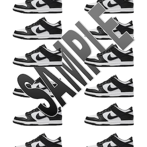 Schwarz und weiß-Sneaker Party Cupcake Toppers (Sie Print Instant Digital Download)