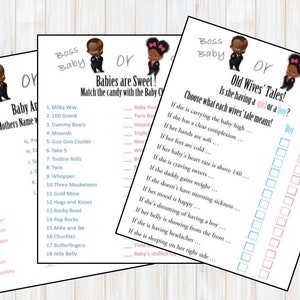 Gender Reveal Boss Baby or Boss Lady (You Print-7 ACTIVITIES!)