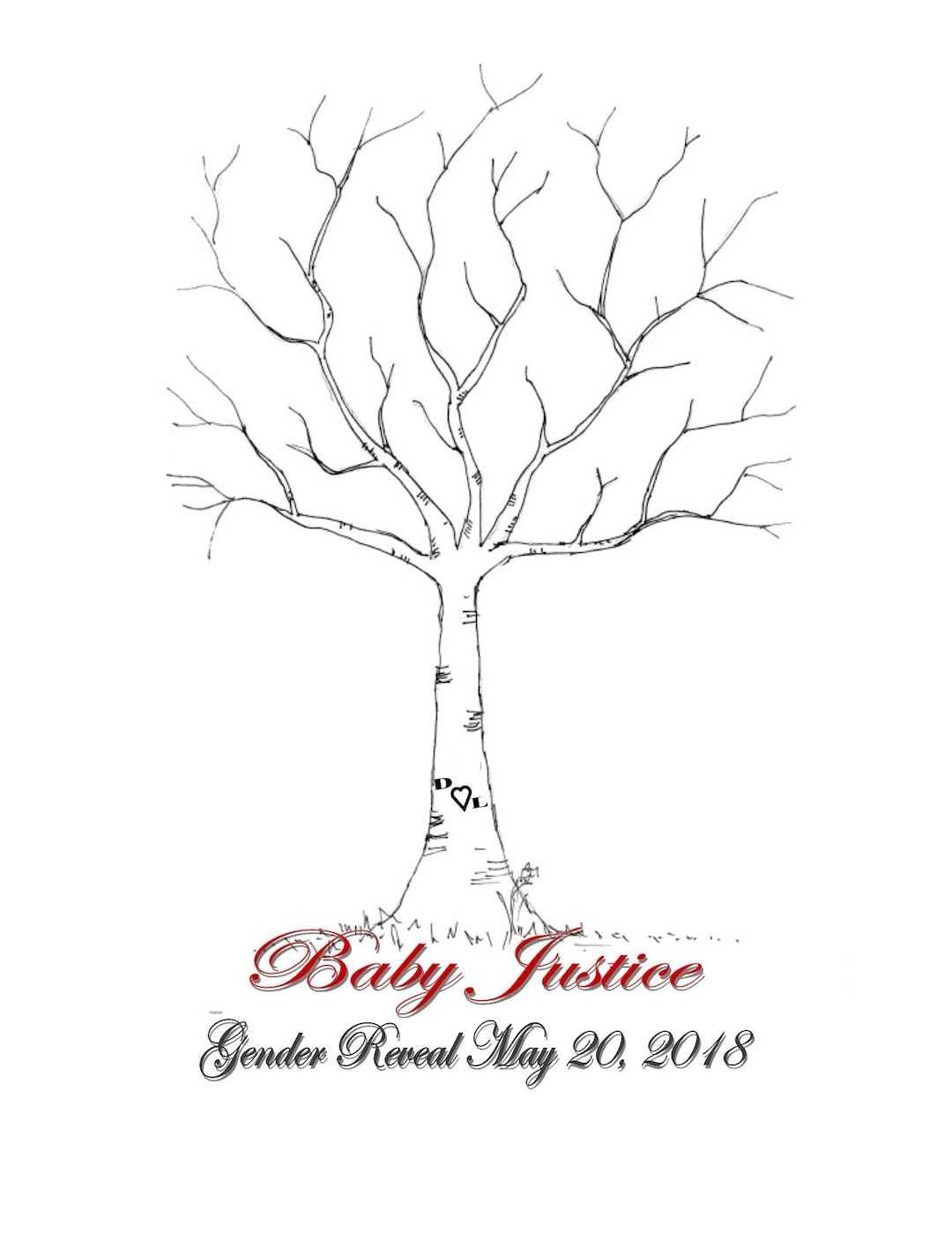 Gender Reveal Thumbprint Tree Personalized you Print Etsy Gender Reveal Thumbprint Tree Personalized you Print Etsy