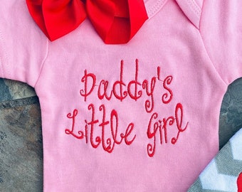 Baby Girl Clothing, Baby Girl Outfit, Daddy’s Little Girl, Embroidered Bodysuit, Baby Shower Gift