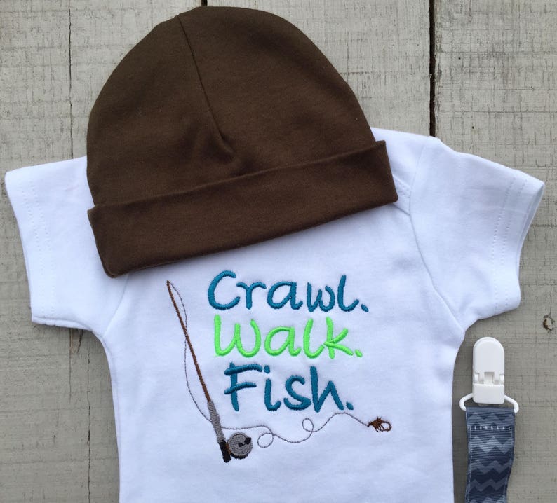 Fishing Baby Clothes Baby Boy Clothes Crawl. Walk. Fish. Etsy