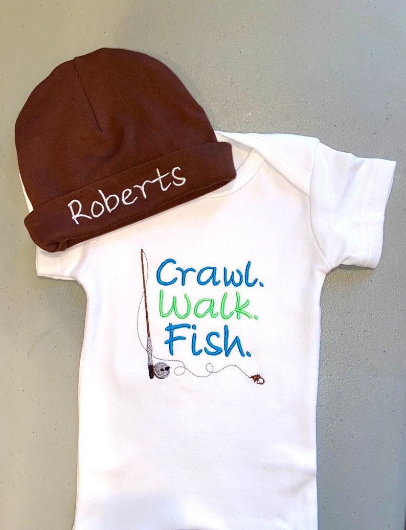 Fishing Baby Clothes Baby Boy Clothes Crawl. Walk. Fish. Etsy