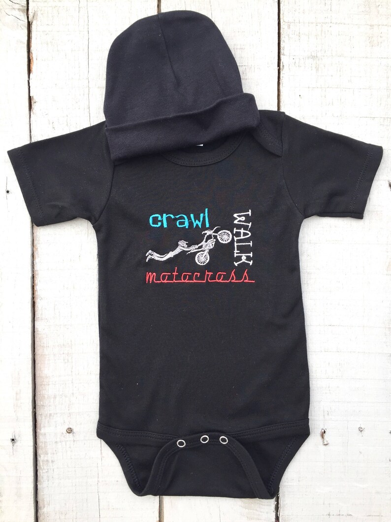Crawl Walk Motocross Baby Boy Outfit Dirt Bike Baby Boy Etsy