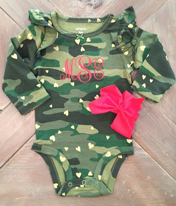 Camo Girl Baby Girls Clothing Camo Baby Outfit Longsleeve Etsy
