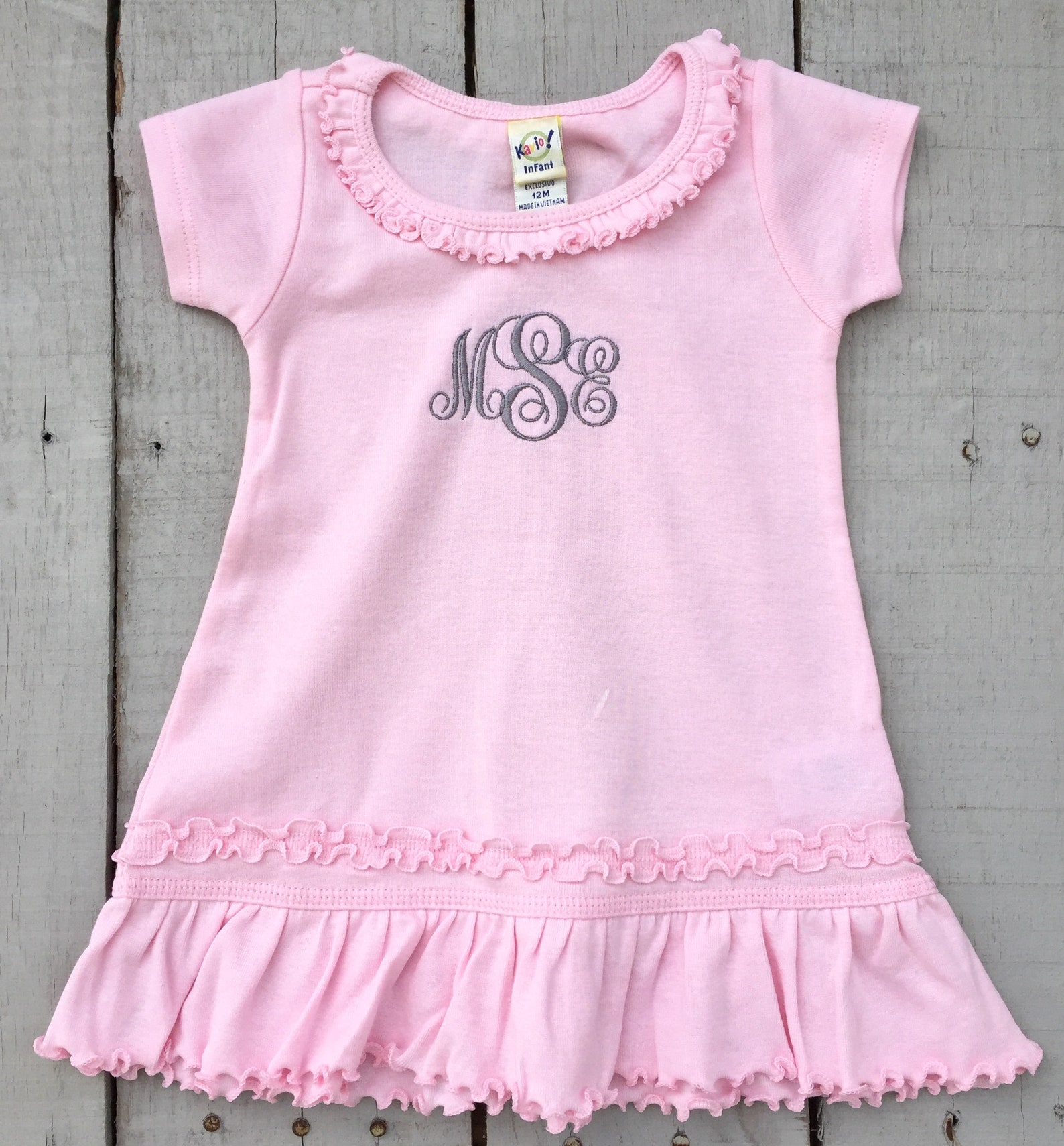 Monogrammed Dress Baby Girl Clothing Baby Girl Dress - Etsy