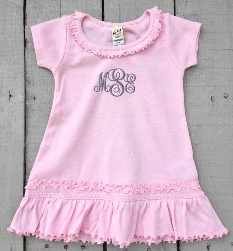 Monogrammed Dress Baby Girl Clothing Baby Girl Dress Etsy