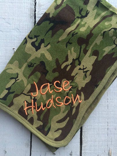 Personalized camo blanket sale
