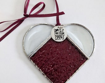 Stained Glass Heart Suncatcher: Pet Lover Gift